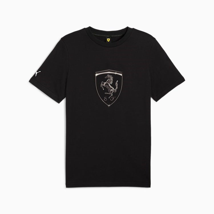 MENS PUMA FERRARI RACE TONAL BIG SHIELD T-SHIRT (BLACK)