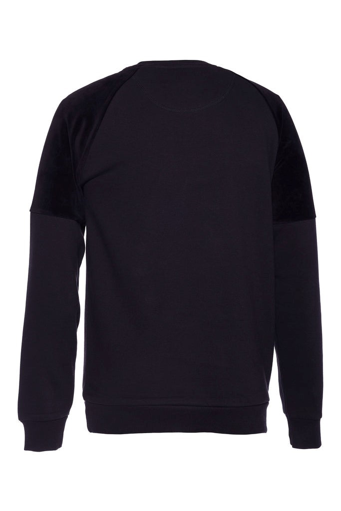 FRANCISCO | MENS VELOUR FLEECE KNIT CREWNECK (CAVIAR)