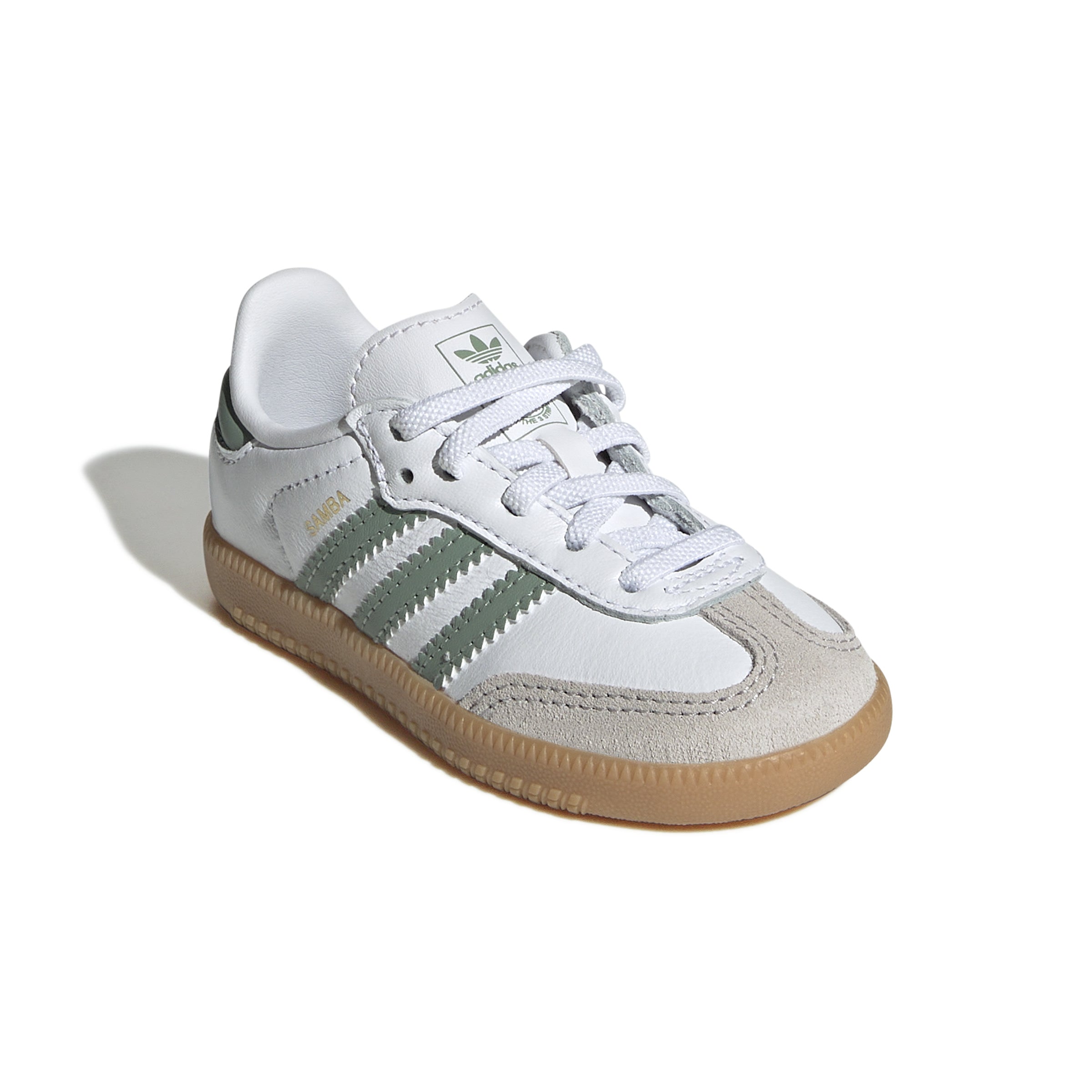 KIDS ADIDAS SAMBA OG EL I (WHITE/GREEN/GUM)