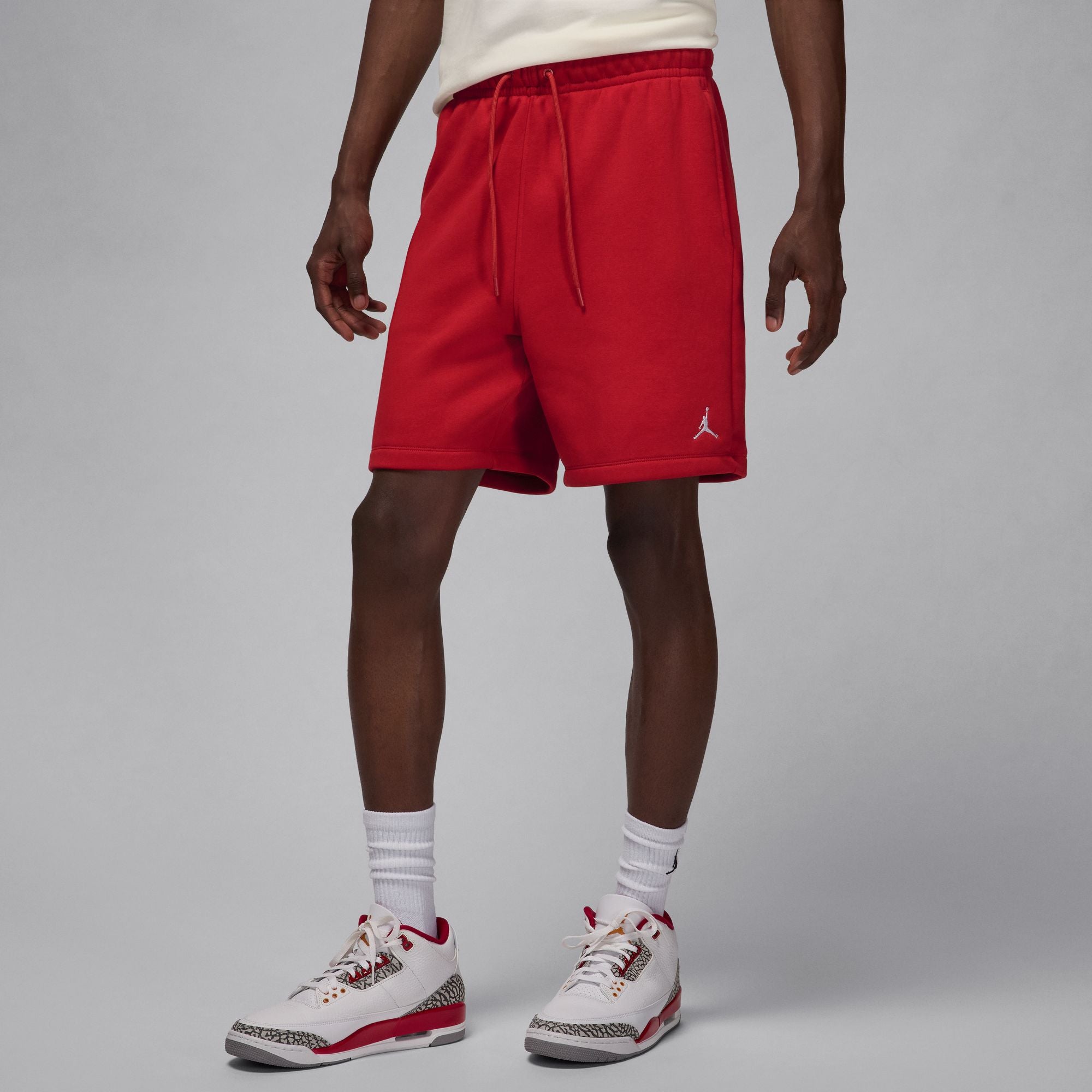 MENS JORDAN BROOKLYN FLEECE SHORT (GYM RED/WHITE)
