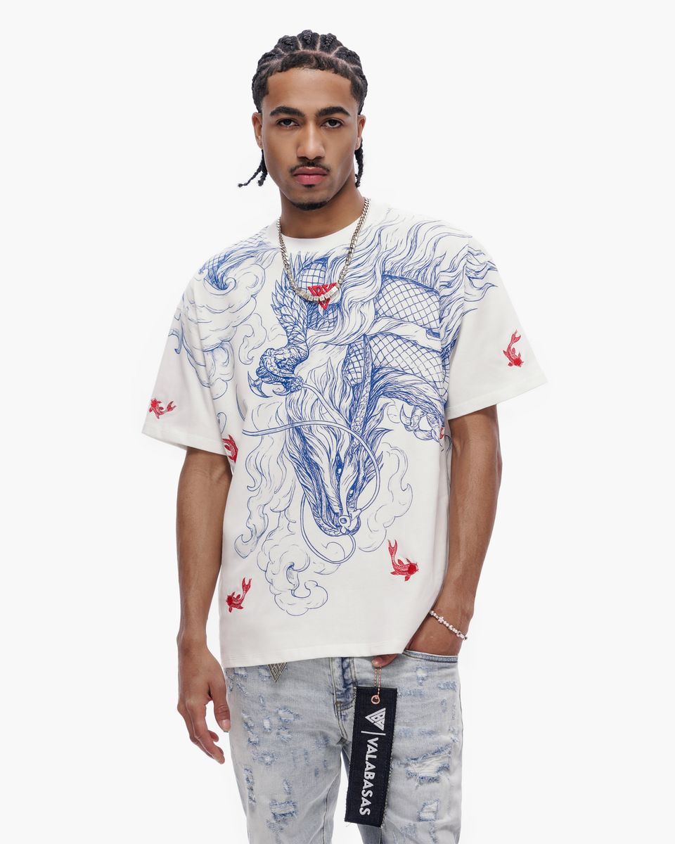 MENS VALABASAS "MYTHIC FLOW" SHIRT (WHITE)