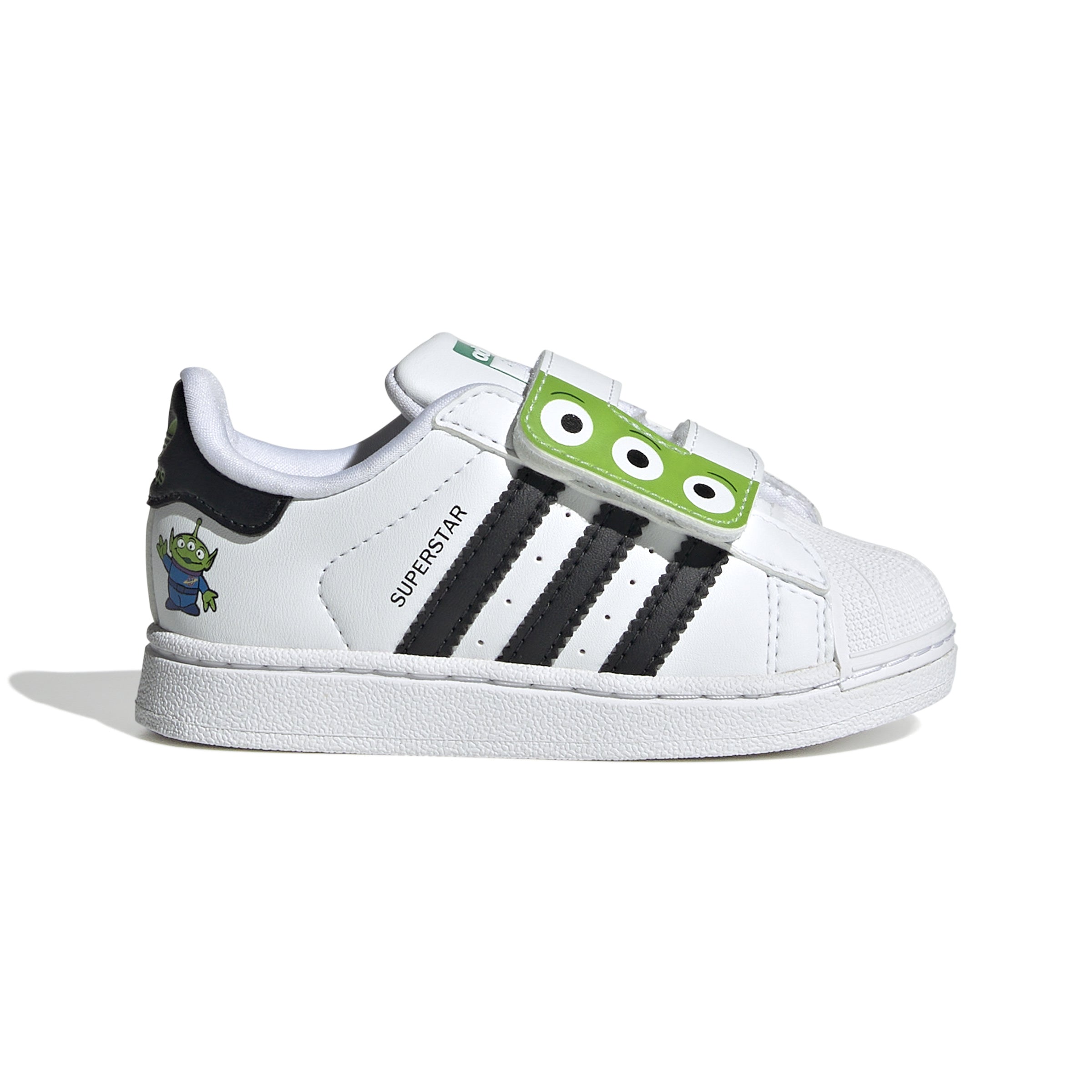 KIDS ADIDAS DISNEY PIXAR SUPERSTAR II COMFORT CLOSURE AR (CLOUD WHITE / CORE BLACK / SEMI SOLAR GREEN)