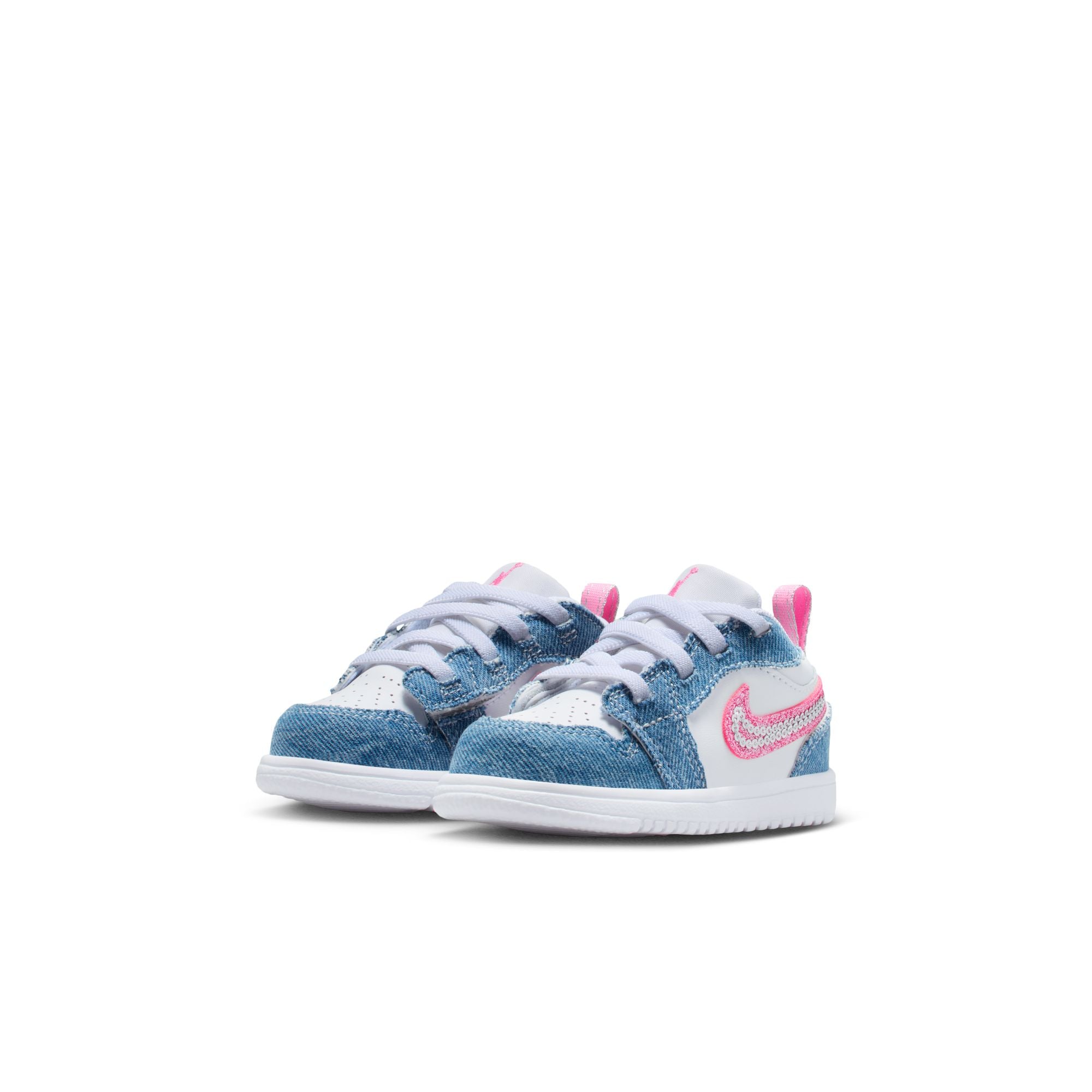 KIDS JORDAN 1 LOW ALT SE TD (COBALT BLISS/PINK GLOW/WHITE)