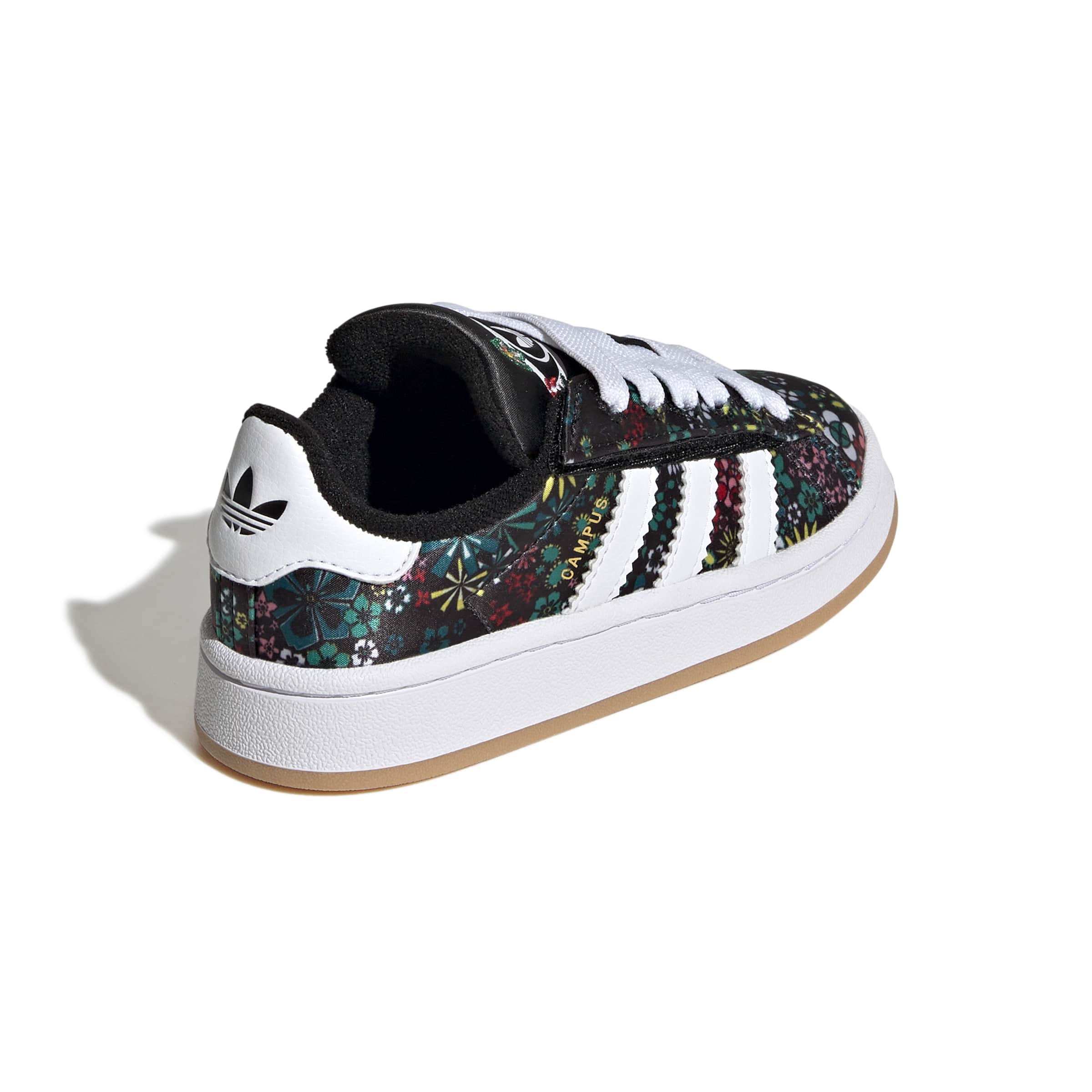 KIDS ADIDAS LIBERTY LONDON CAMPUS 00S COMFORT CLOSURE ELASTIC LACE (CORE BLACK / CLOUD WHITE / GOLD METALLIC)