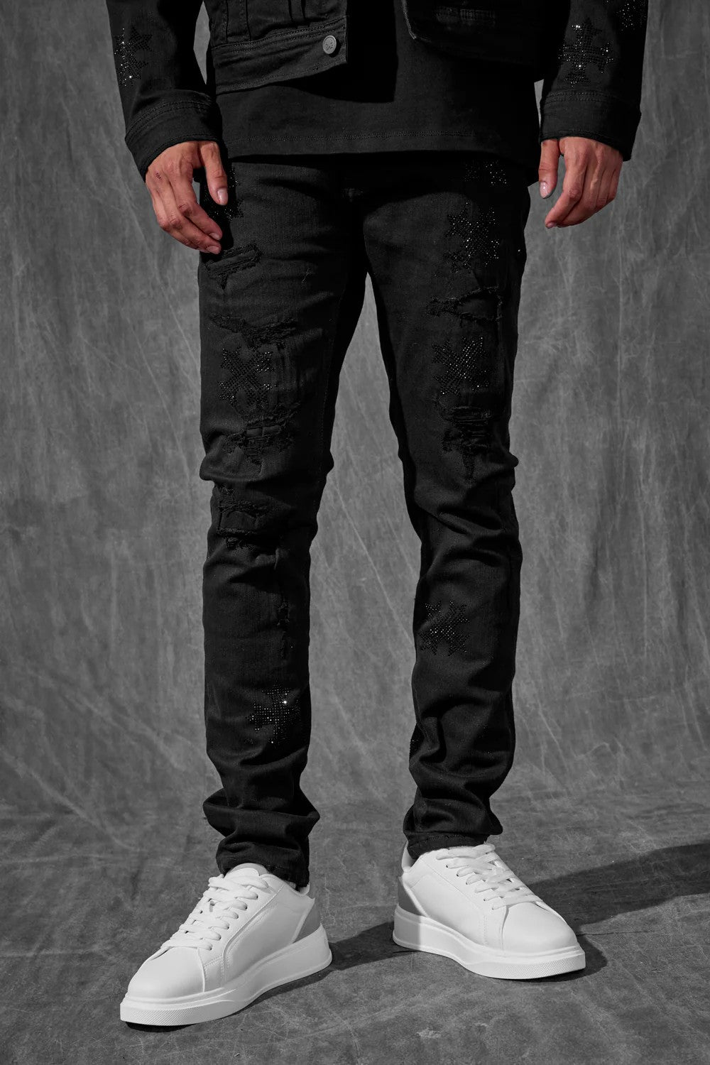 MENS JORDAN CRAIG SLIM TAPER SEAN FIT LIMELIGHT DENIM (JET BLACK)