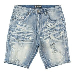 MENS MAKOBI AMATO DENIM SHORT (LIGHT WASH)