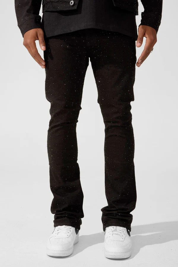 MENS JORDAN CRAIG MARTIN FIT LOCAL DEALER STACKED DENIM (JET BLACK)