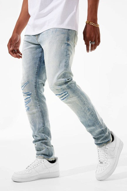 MENS JORDAN CRAIG SEAN FIT ATTITUDE DENIM (ICED LAGER)