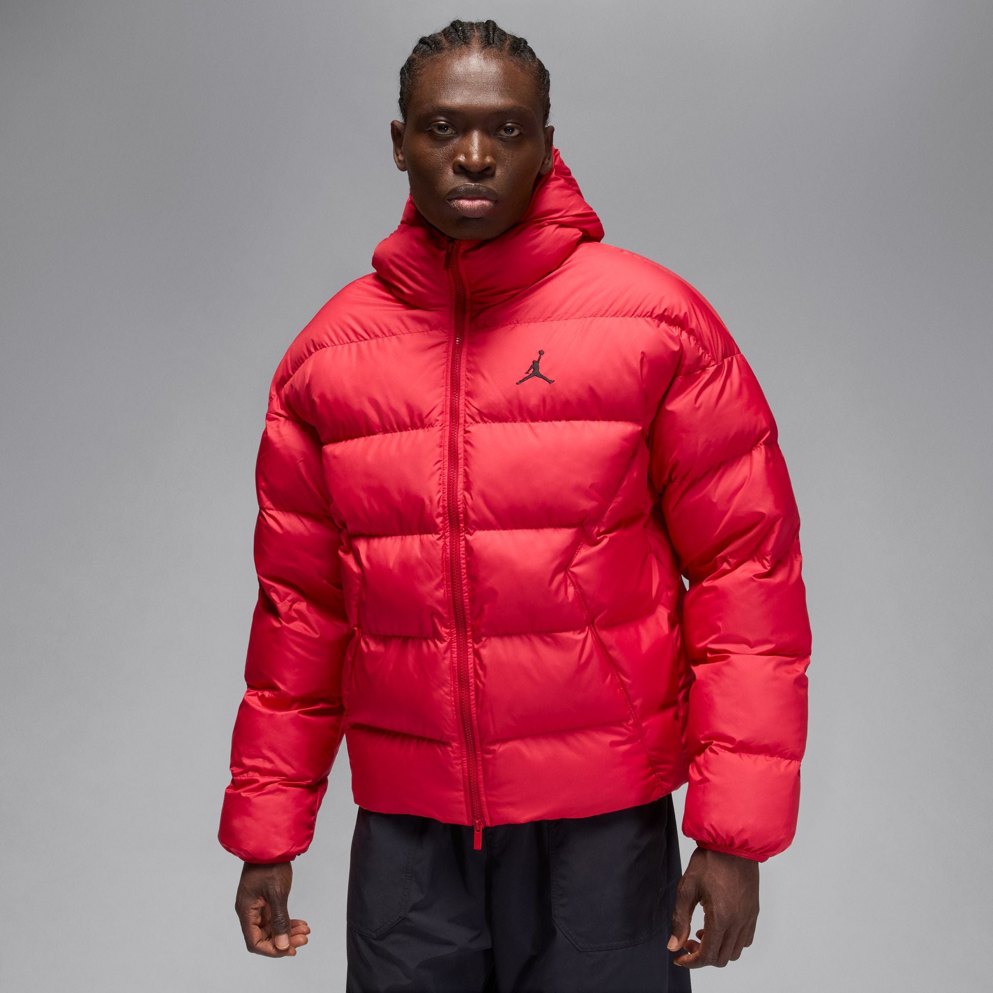 MENS JORDAN THERMA-FIT BROOKLYN PUFFER JACKET (GYM RED/BLACK)