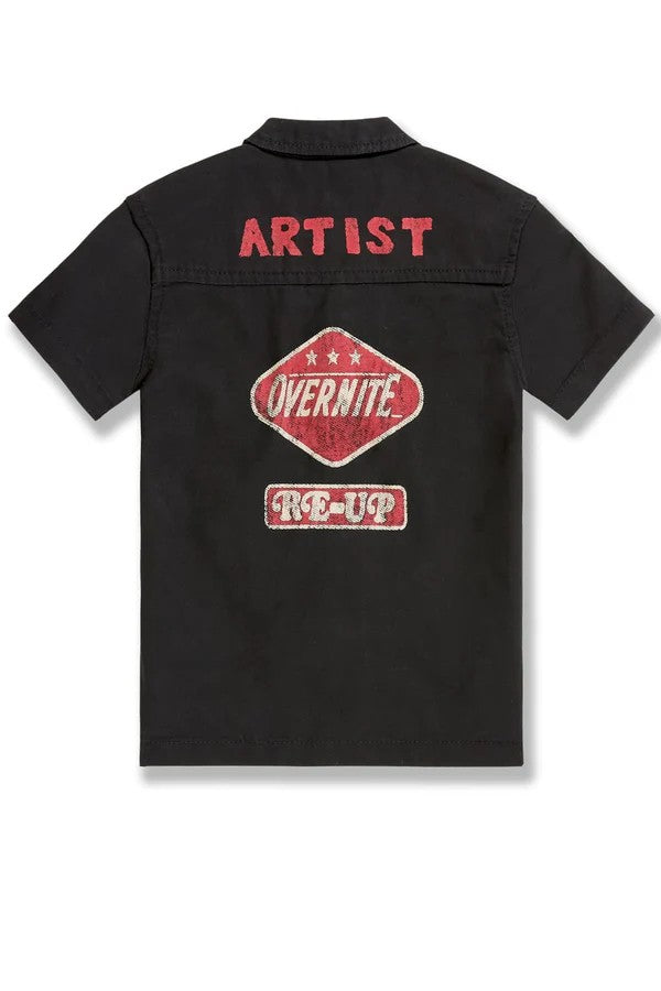 KIDS JORDAN CRAIG THE RE-UP MECHANIC SHIRT (BLACK)