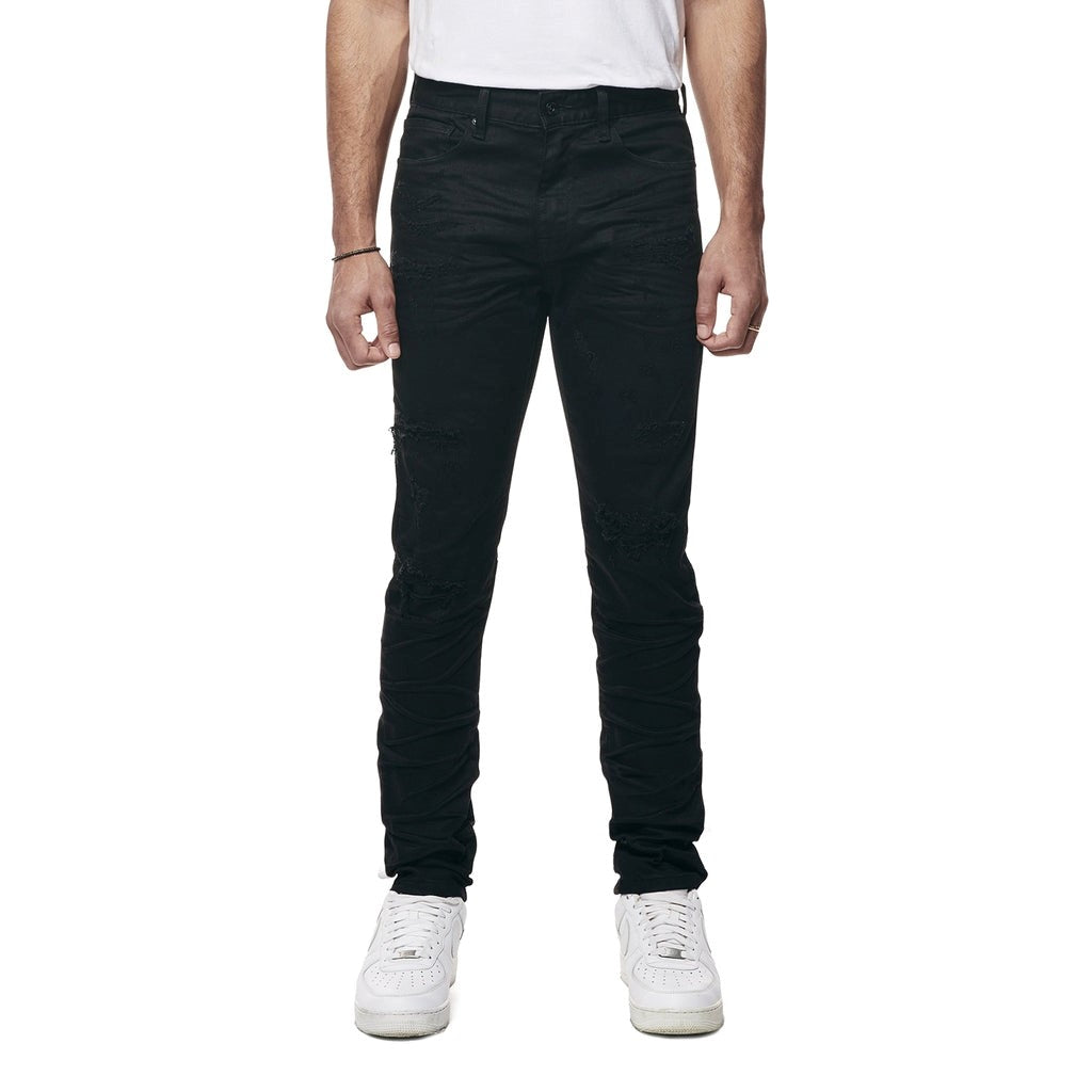 MENS SMOKE RISE VINTAGE WASHED JEANS (JET BLACK)
