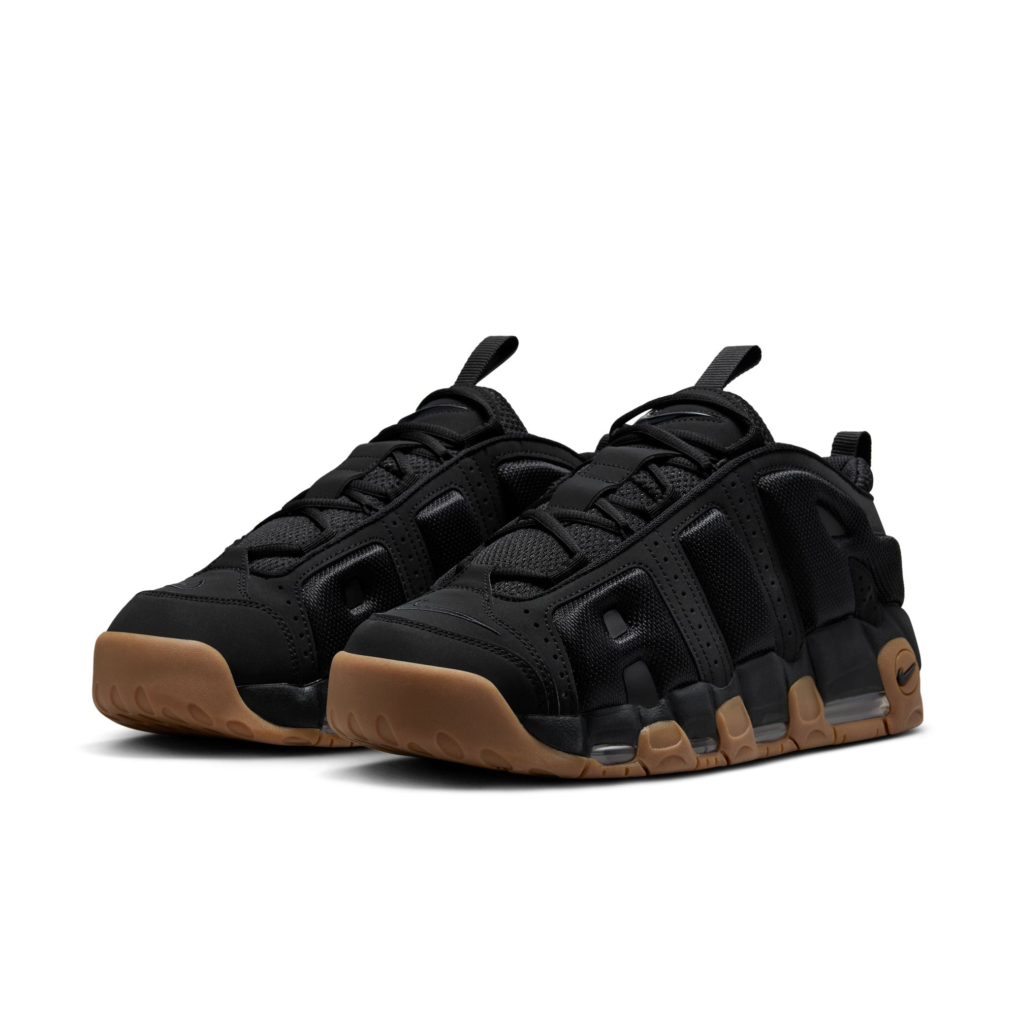 MENS NIKE AIR MORE UPTEMPO LOW (BLACK/GUM MED BROWN)