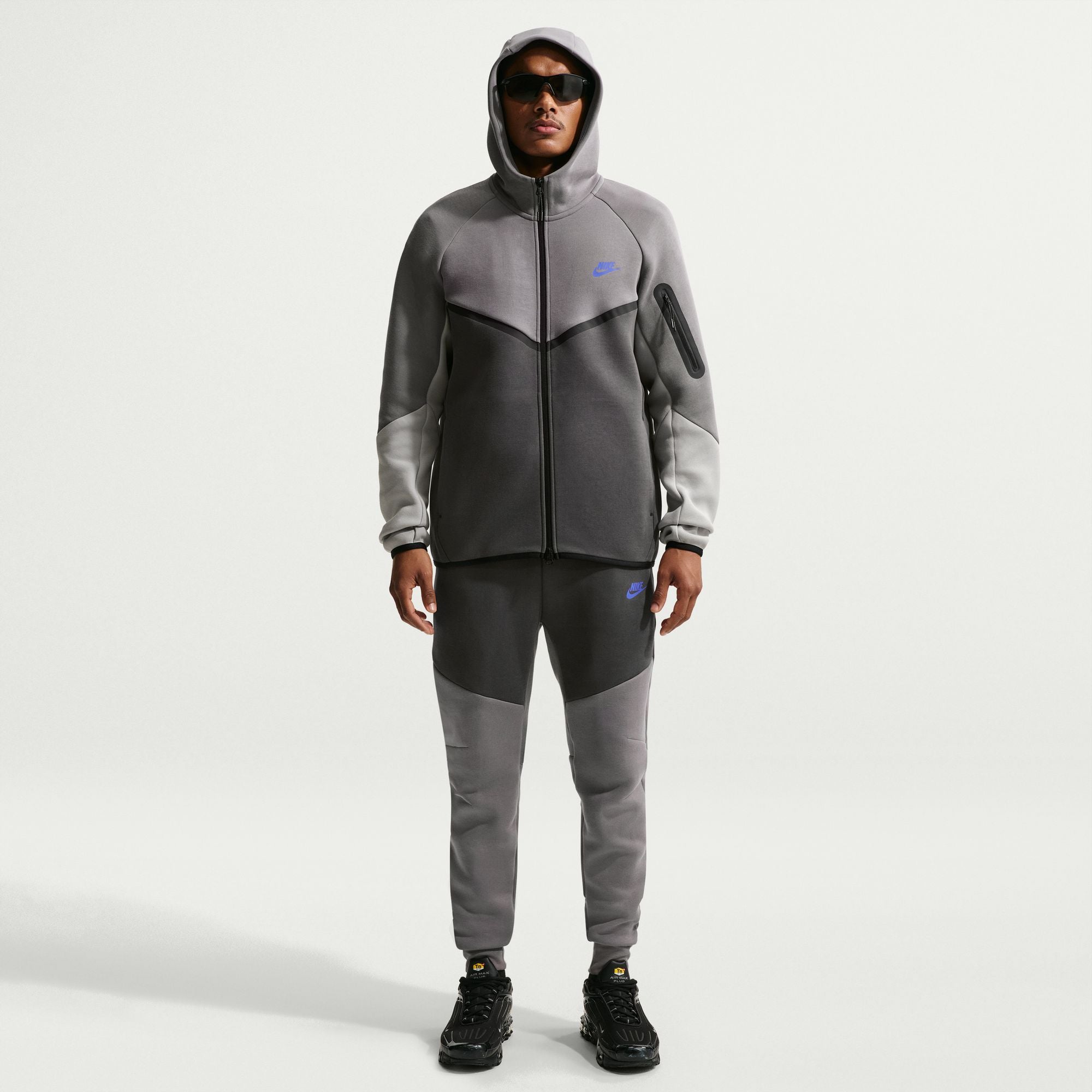 MENS NIKE TECH FLEECE FULL-ZIP WINDRUNNER WARMUP (PENCIL POINT/MEDIUM ASH/SAPPHIRE)