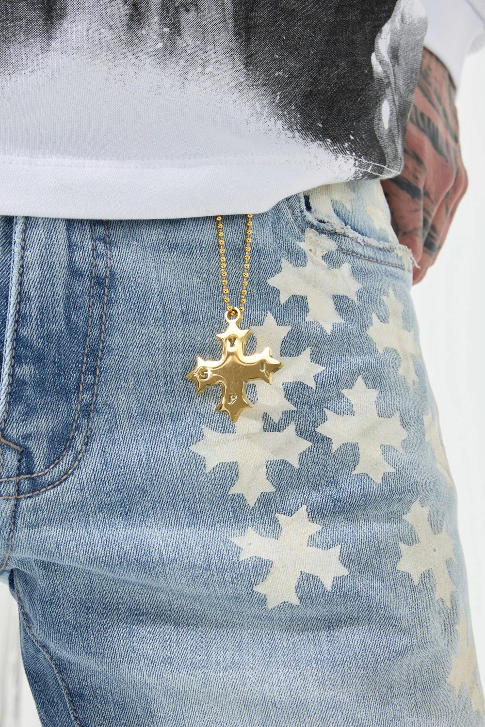 MENS JORDAN CRAIG SUPER SKINNY STACKED FORBIDDEN FRUIT DENIM (ARCTIC WASH)