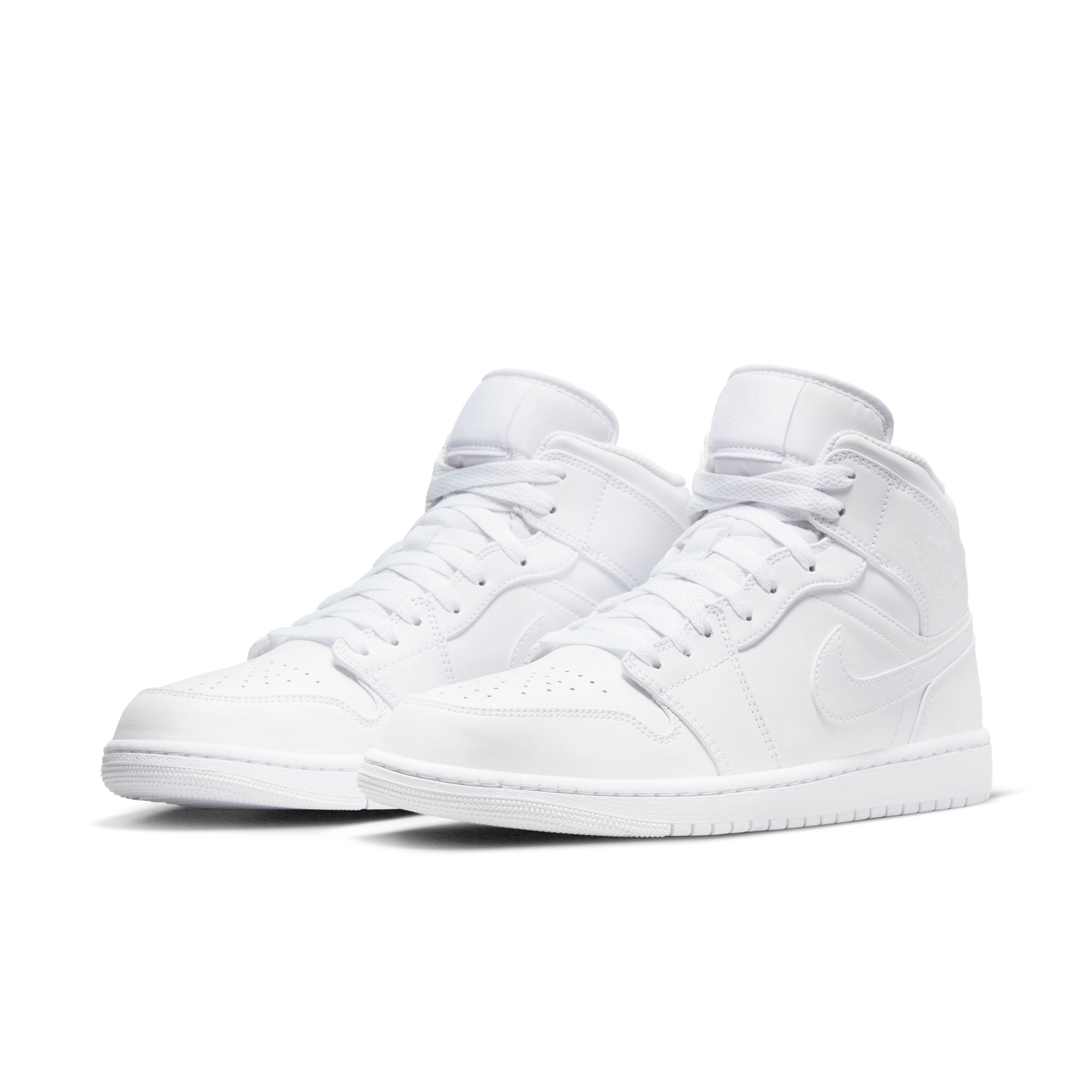 MENS AIR JORDAN 1 MID (TRIPLE WHITE)