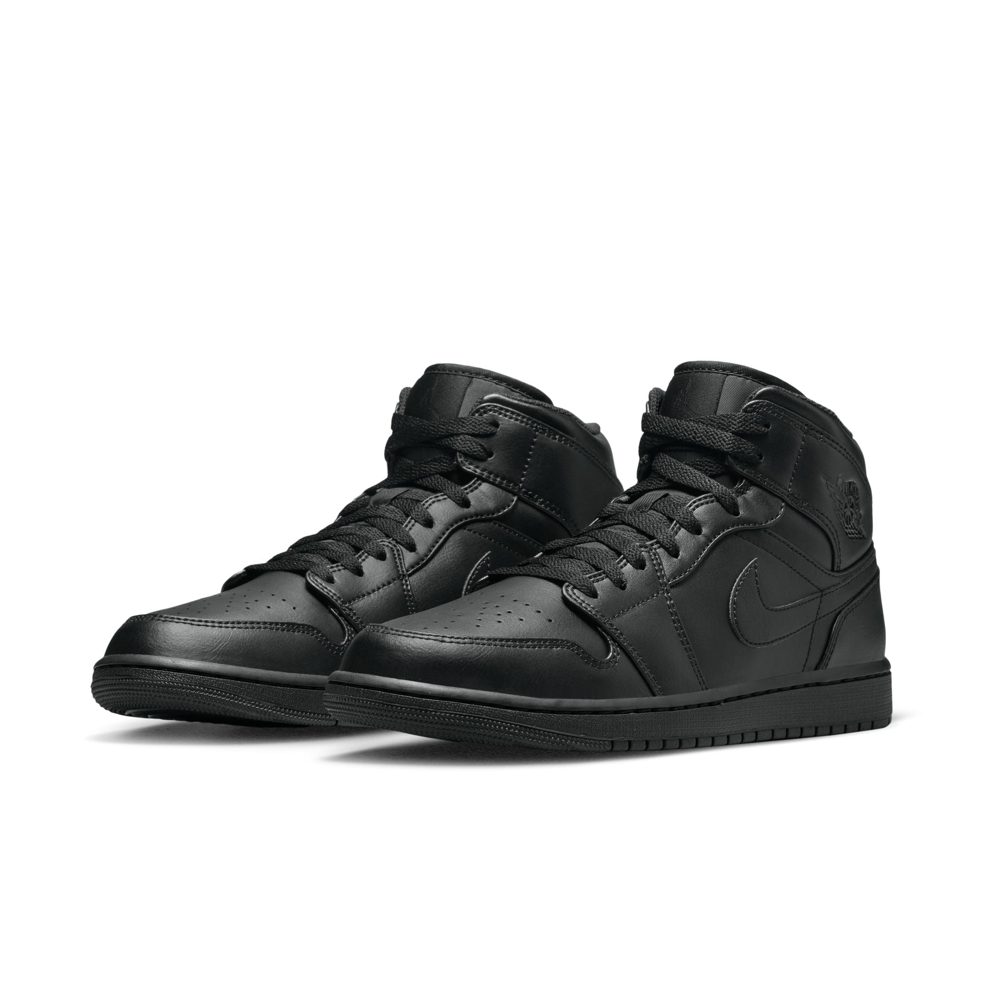 MENS AIR JORDAN 1 MID (TRIPLE BLACK)