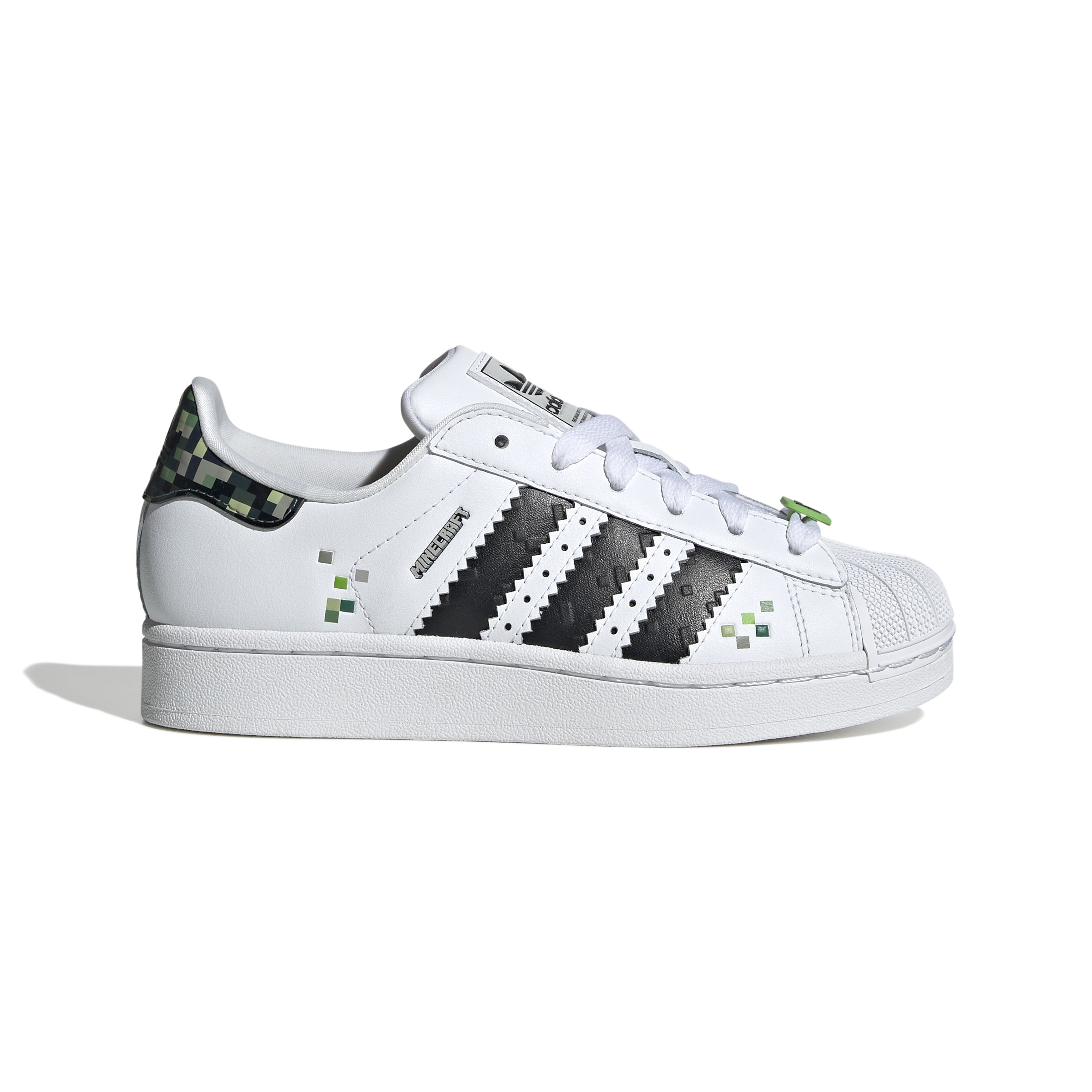 KIDS MINECRAFT X ADIDAS SUPERSTAR CREEPER J (WHITE/BLACK)