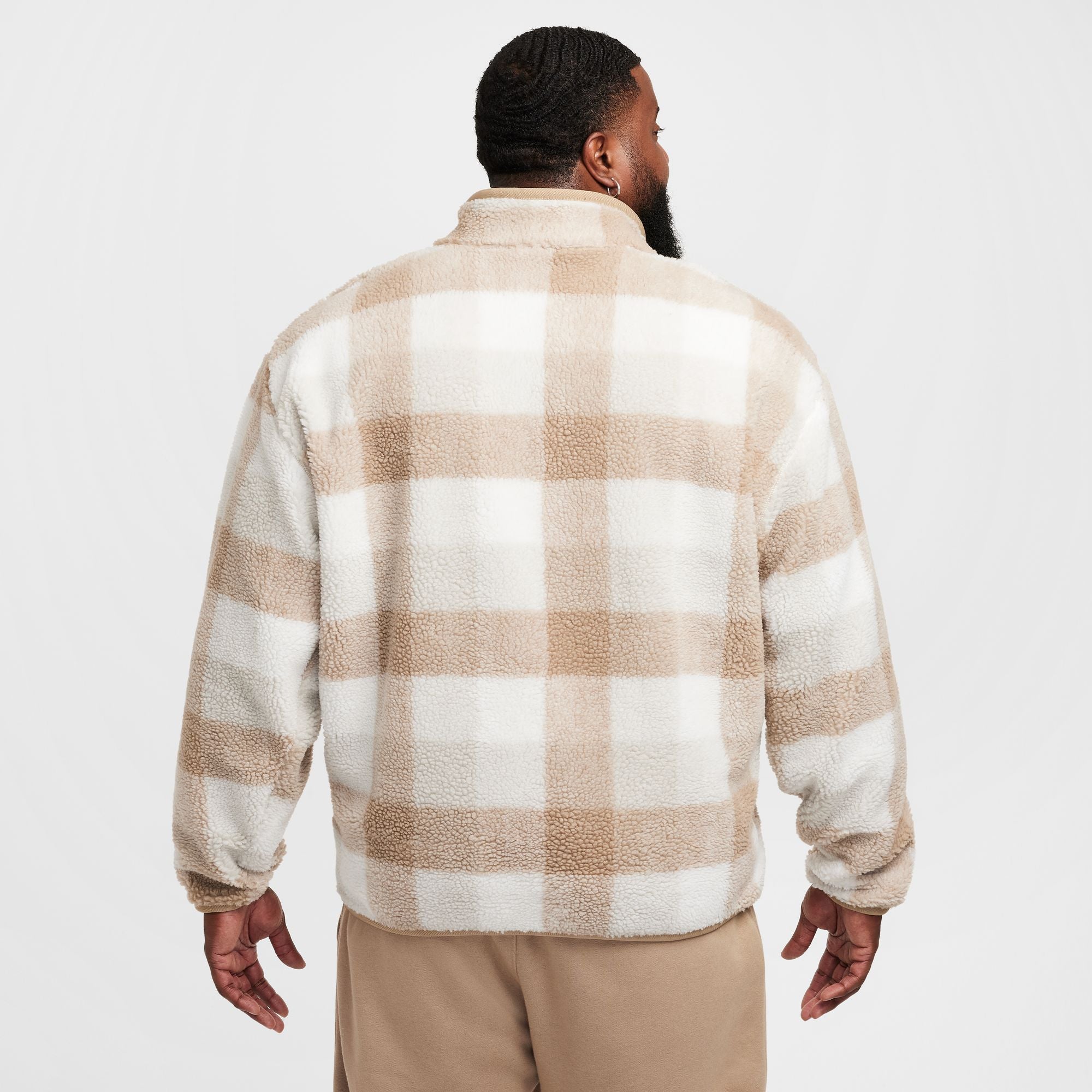 MENS NIKE CLUB SSNL WINTERIZED AOP HALF-ZIP (KHAKI/SAIL/LIGHT BONE/WHITE)