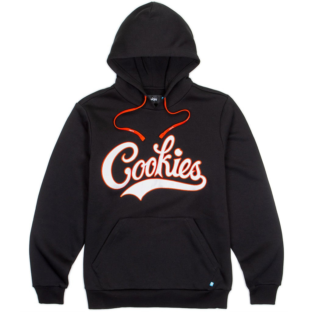 MENS COOKIES BASES LOADED PULLOVER HOODIE WITH APPLIQUE (BLACK)