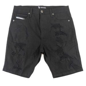 MENS MAKOBI AMATO DENIM SHORT (BLACK)