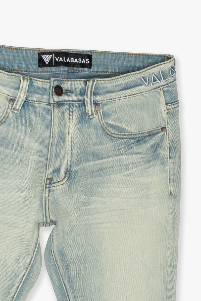 MENS VALABASAS "MR.SLIM" 4 WAY STRETCH SLIM FIT JEAN (LIGHT WASH)