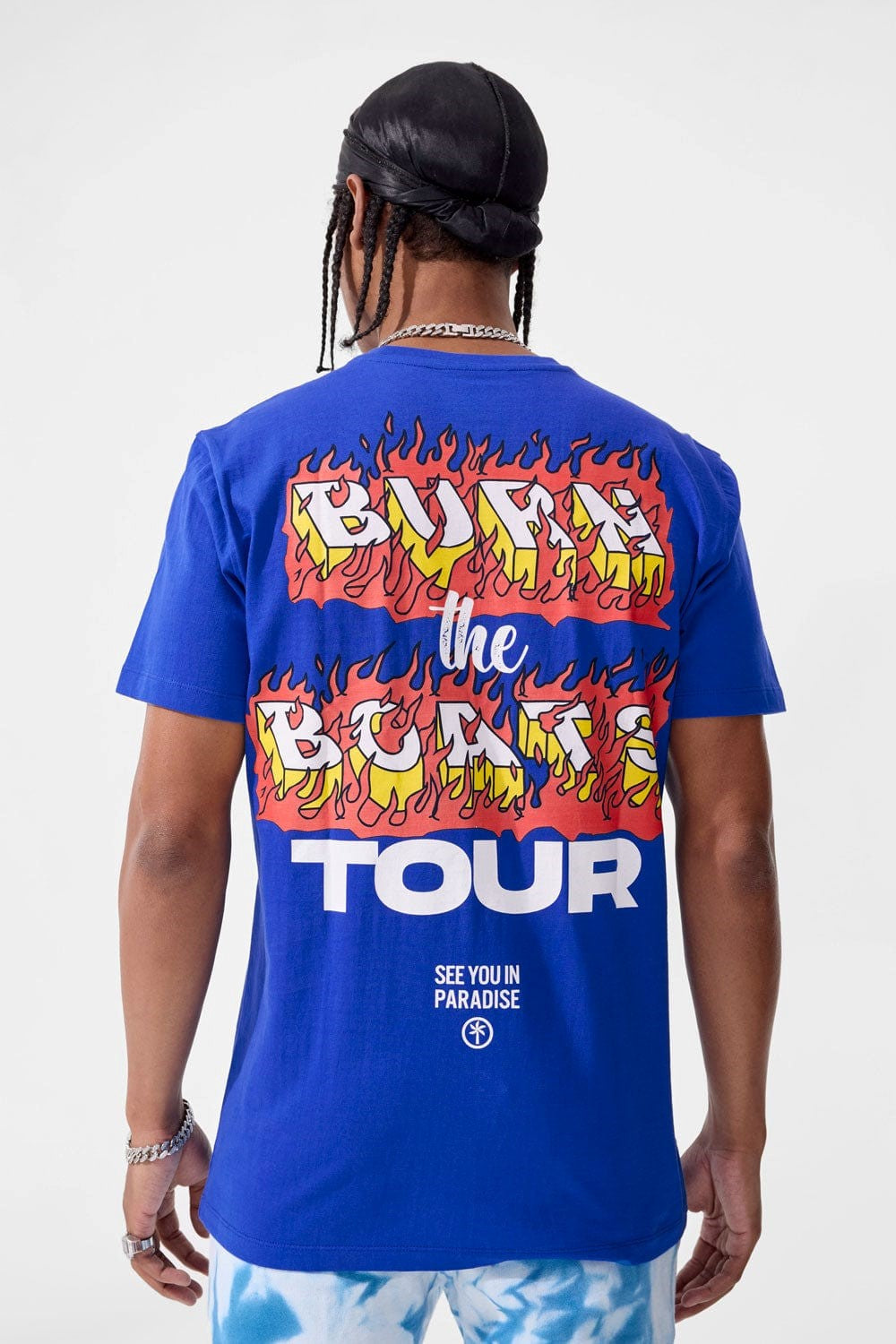 MENS JORDAN CRAIG BURN THE BOATS T-SHIRT (ROYAL)