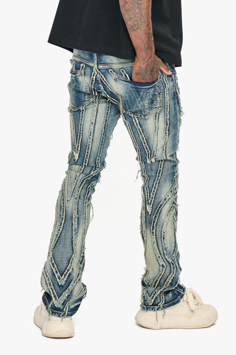 MENS VALABASAS "STRAVA" STACKED DENIM (BLUE WASHED)