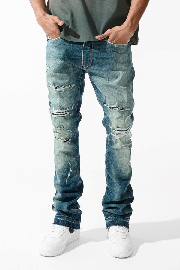 MENS JORDAN CRAIG MARTIN FIT SYIP STACKED DENIM (DESERT STORM)