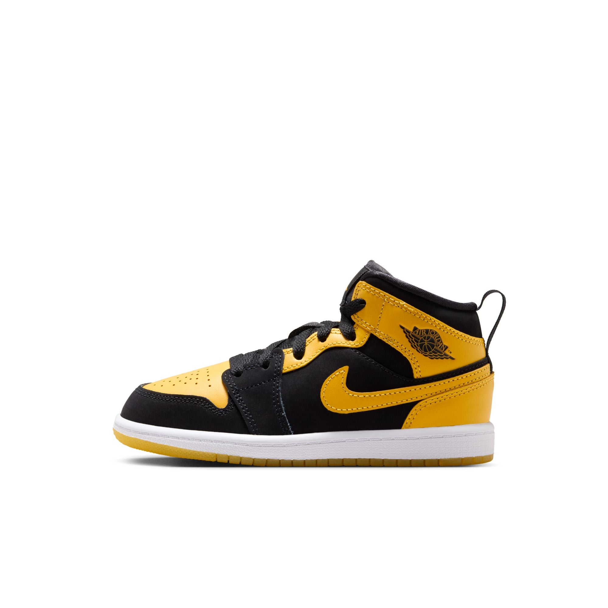 KIDS JORDAN 1 MID SE PS (BLACK/VARSITY MAIZE/WHITE)