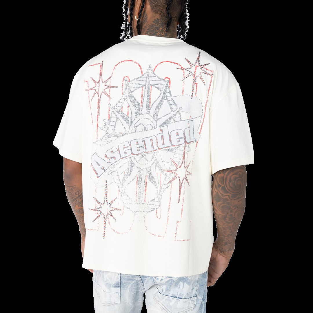 MENS SMOKE RISE FASHION T-SHIRT (ECRU)
