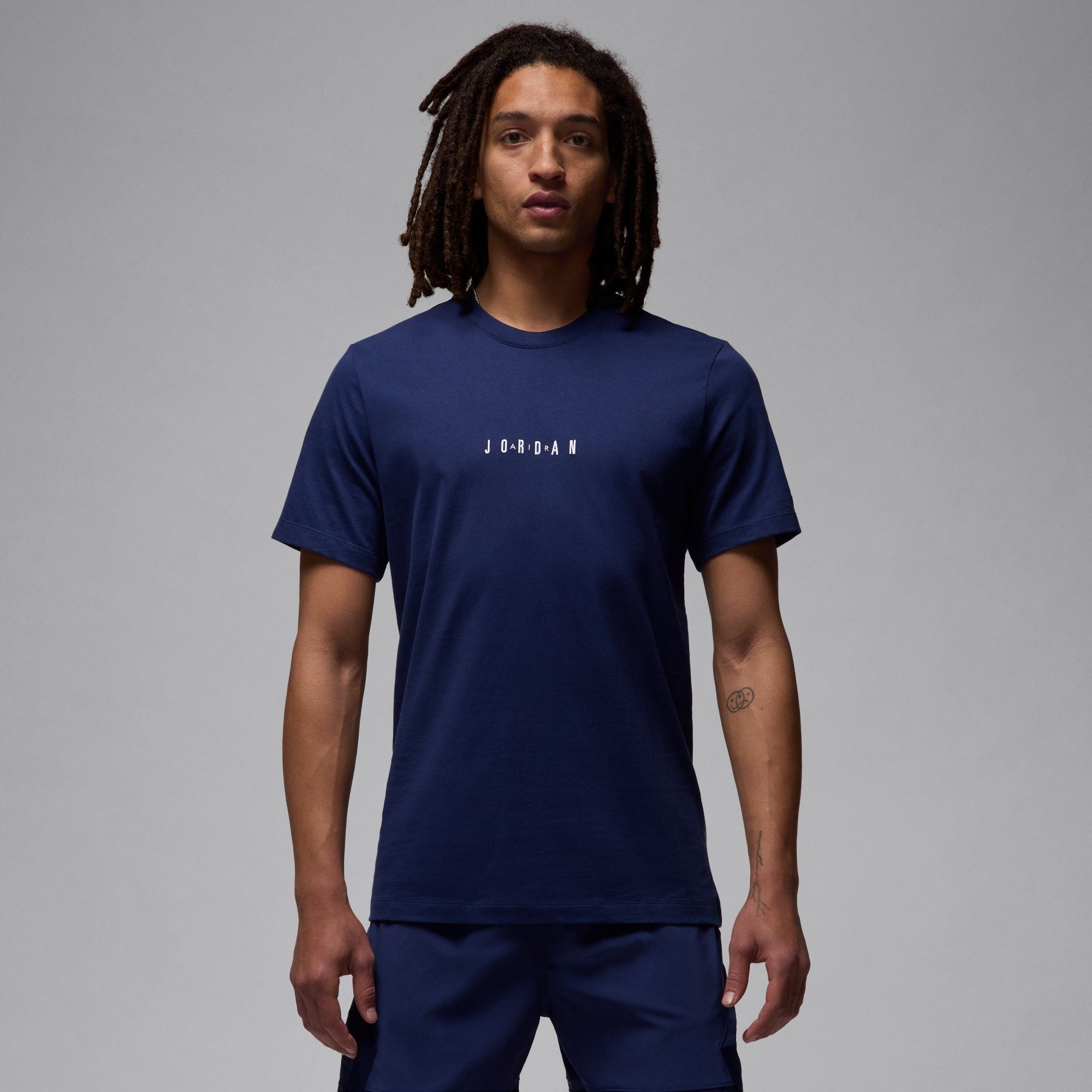 MENS JORDAN EMB JORDAN AIR SHIRT (MIDNIGHT NAVY/WHITE)
