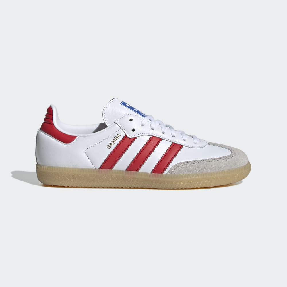 KIDS ADIDAS SAMBA OG J (CLOUD WHITE/COLLEGIATE RED/GUM)