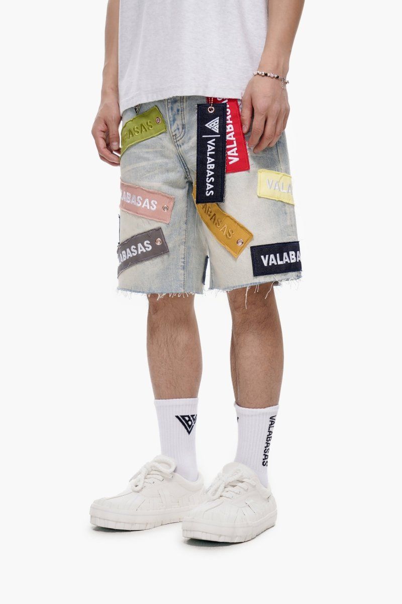 MENS VALABASAS "BANNER" DENIM SHORTS (LIGHT VINTAGE)