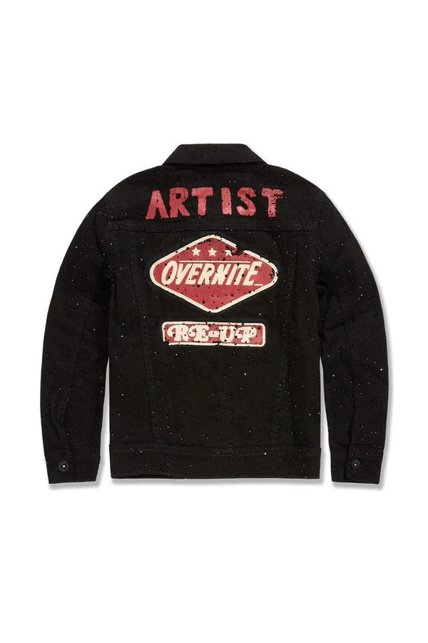 KIDS JORDAN CRAIG LOCAL DEALER TRUCKER JACKET (JET BLACK)