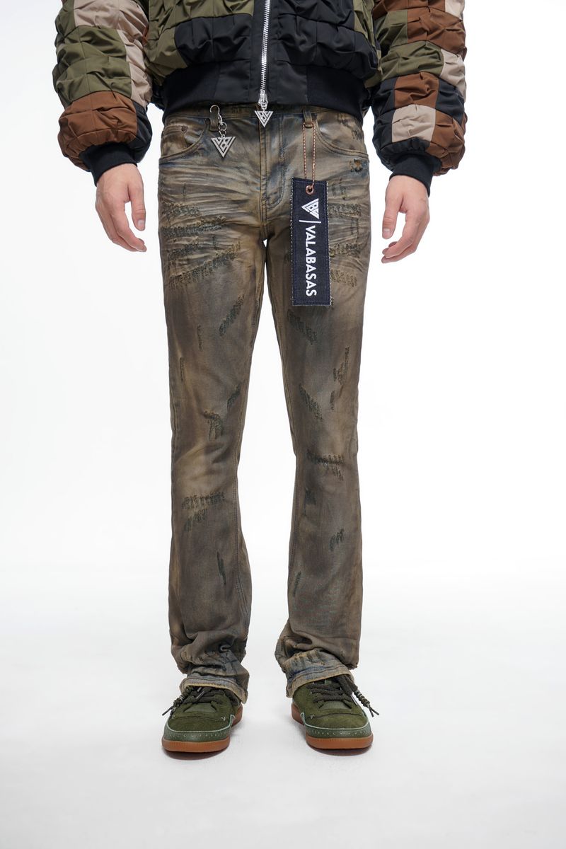 MENS VALABASAS "WIRED" STACKED DENIM (DIRTY YELLOW VINTAGE)