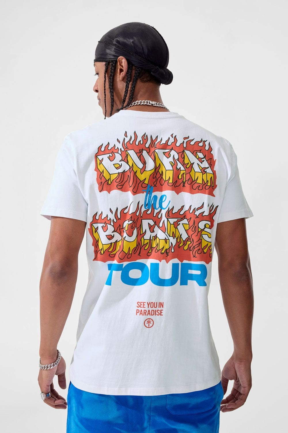 MENS JORDAN CRAIG BURN THE BOATS T-SHIRT (WHITE)