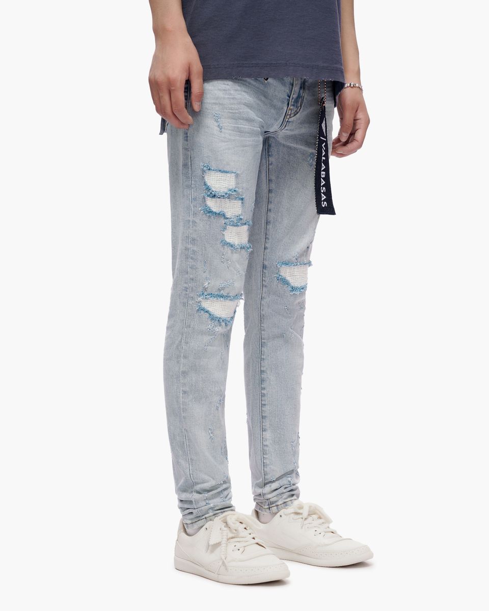 MENS VALABASAS ILYAS SKINNY JEAN (LIGHT BLUE WASH)