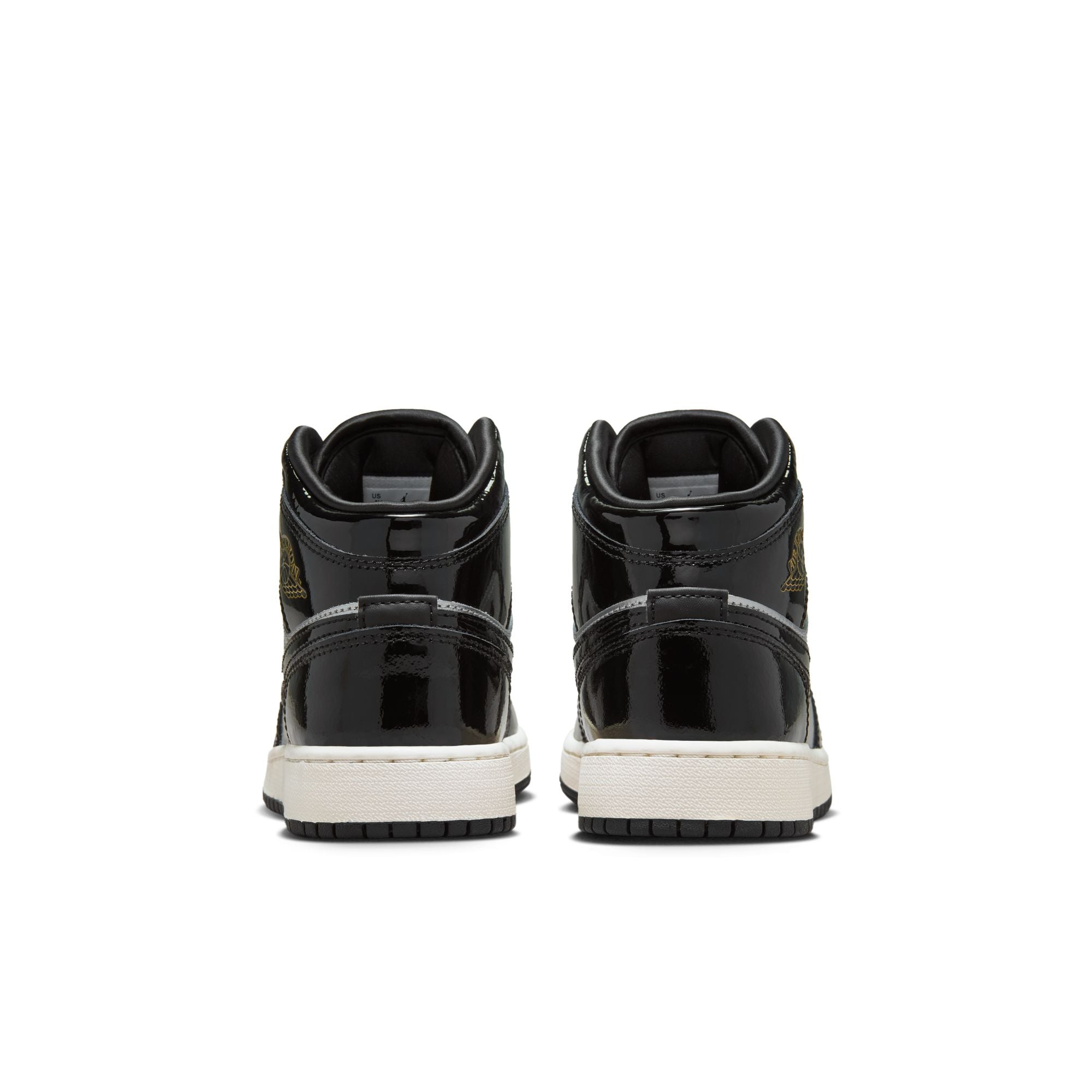 KIDS AIR JORDAN 1 MID SE GS (BLACK/METALLIC GOLD/METALLIC SILVER)