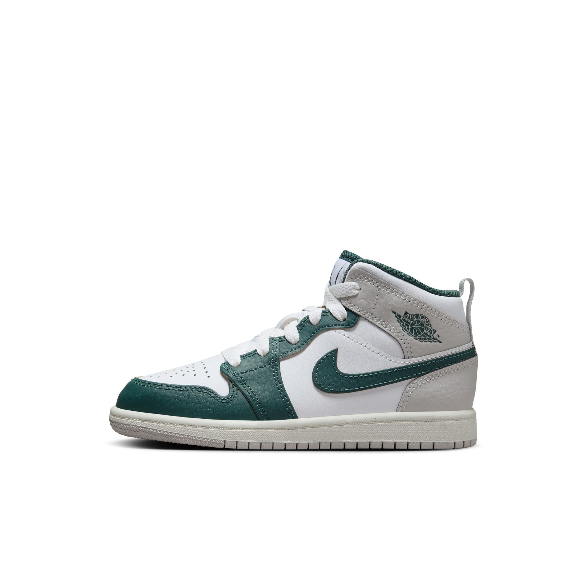 KIDS JORDAN 1 MID SE PS (WHITE/OXIDIZED GREEN/SAIL)