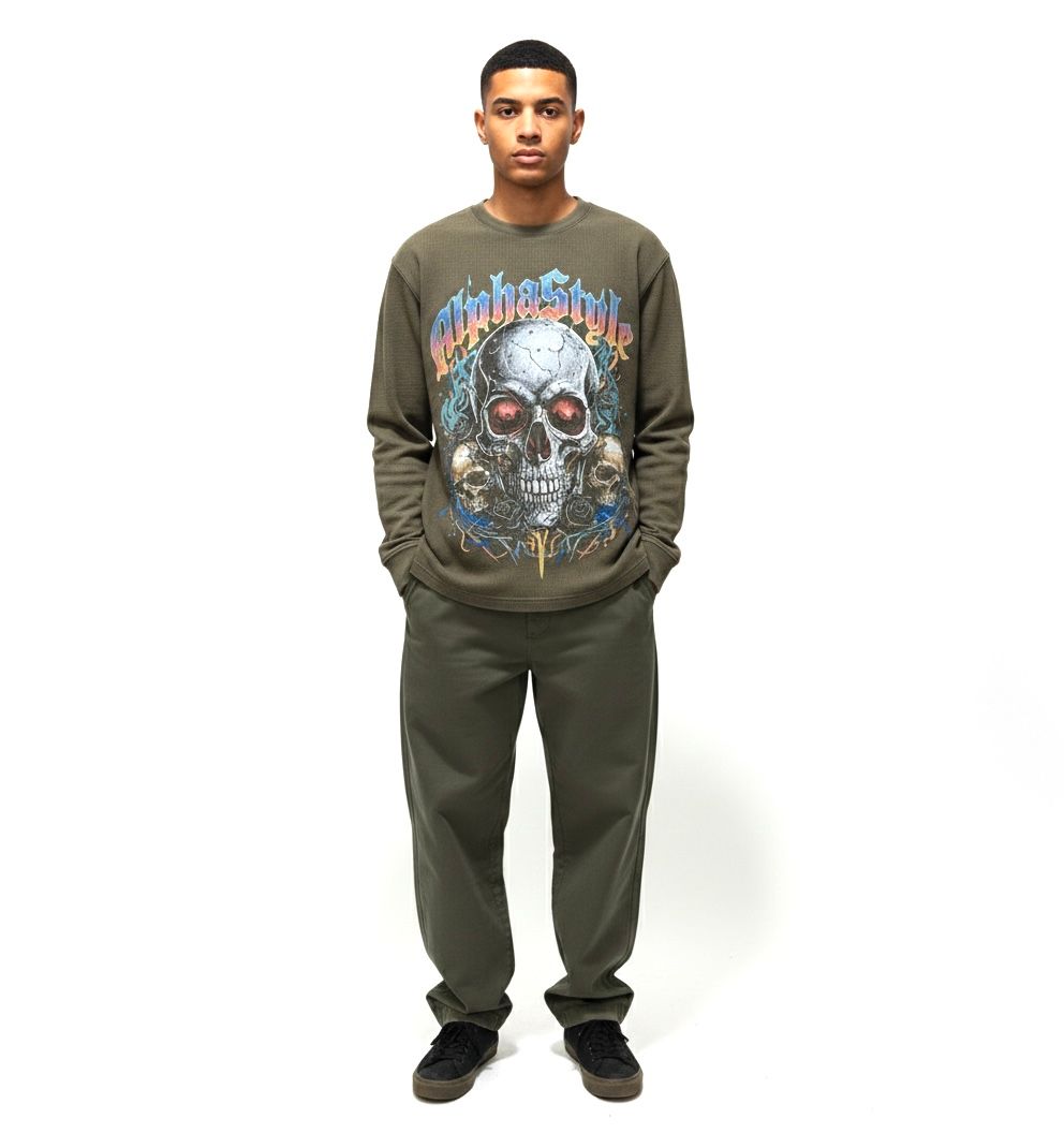 MENS ALPHA STYLE AZRAEL SWEATSHIRT (BROWN)