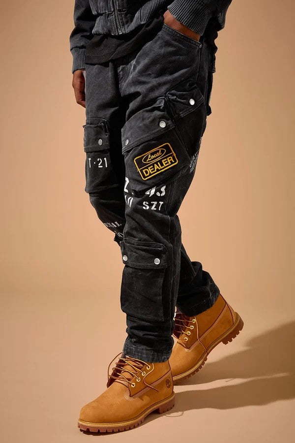 MENS JORDAN CRAIG PELHAM BAY CARGO PANT (VINTAGE BLACK)