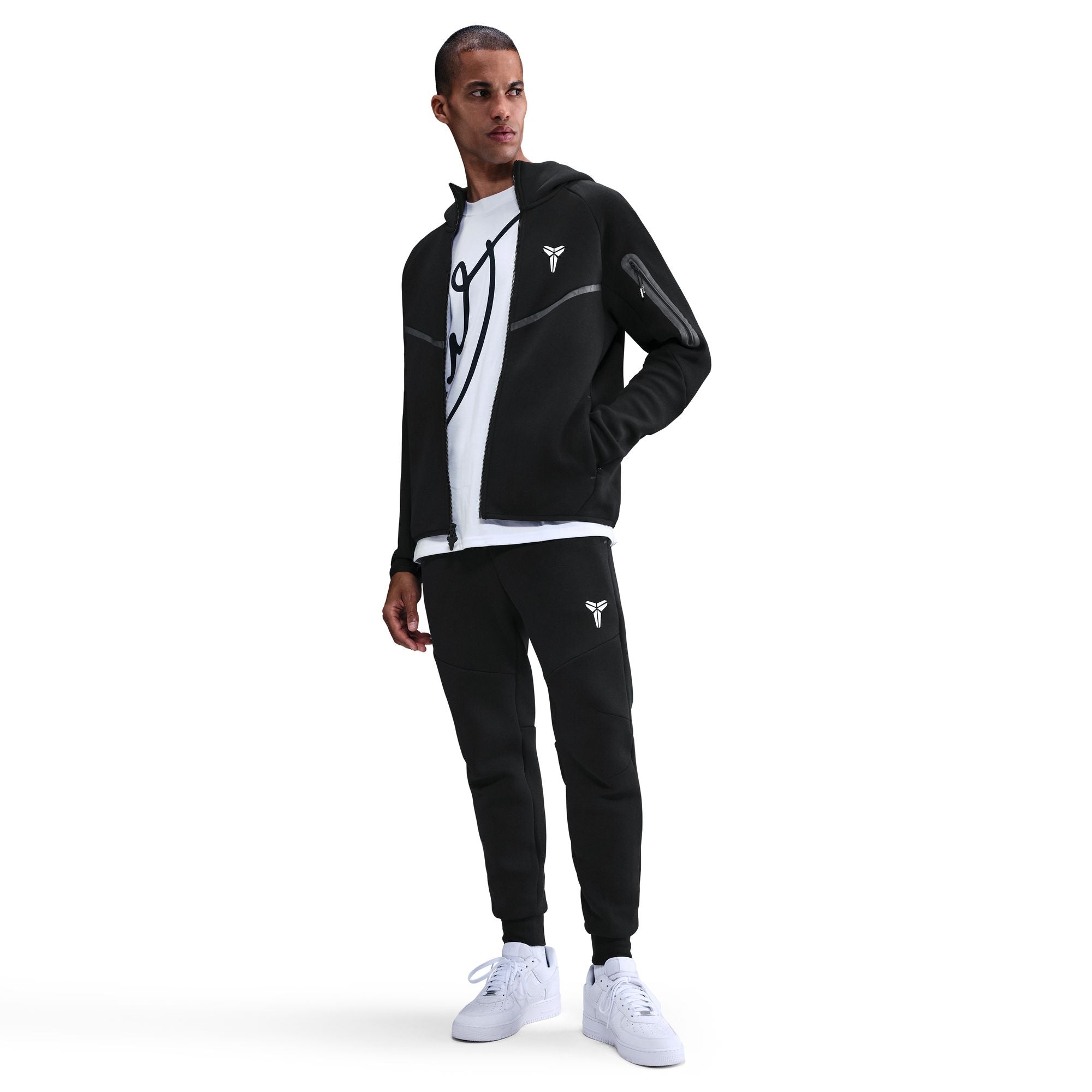 MENS KOBE BRYANT FZ WR TECH FLEECE SET (BLACK/WHITE)