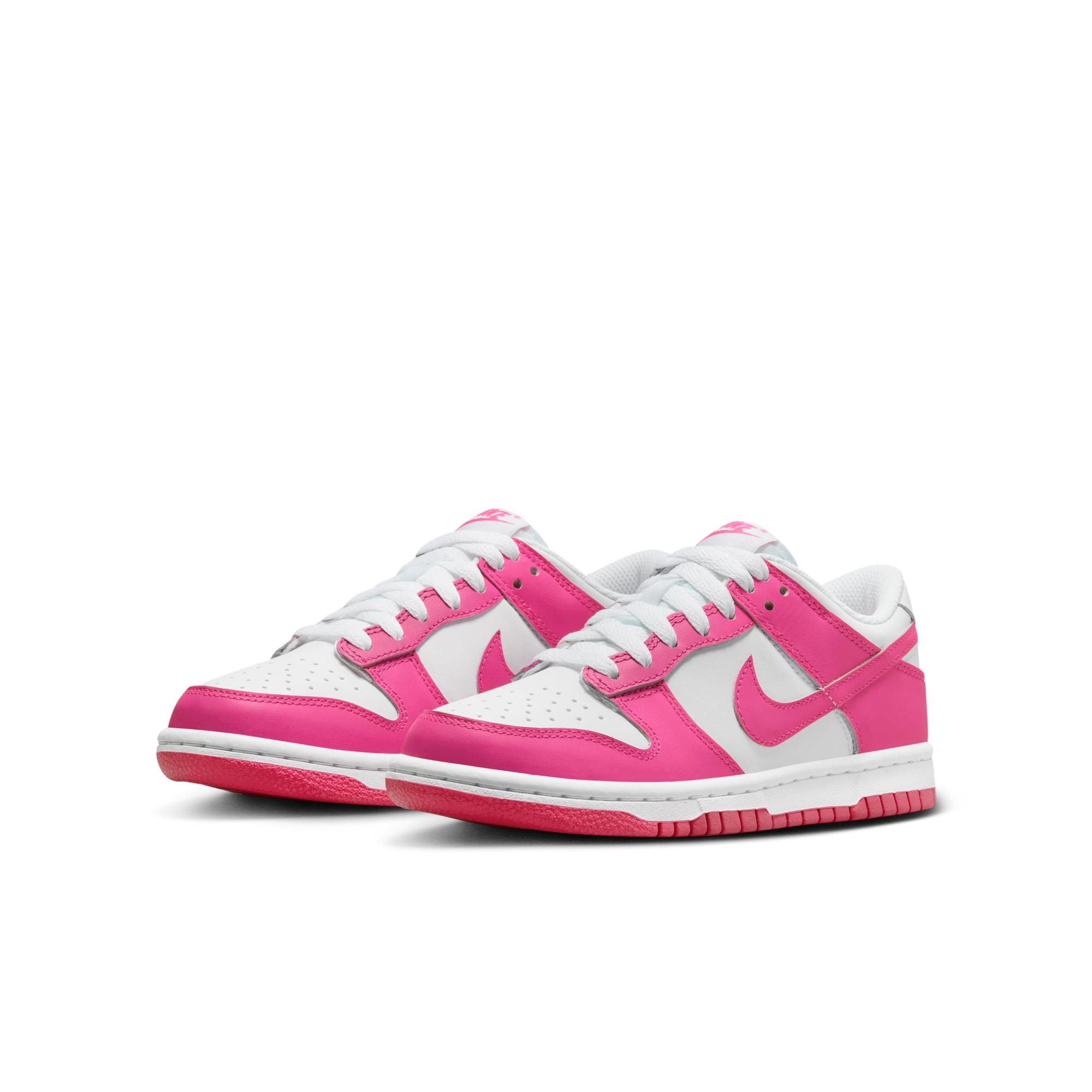 KIDS NIKE DUNK LOW GS (WHITE/LASER FUCHSIA)