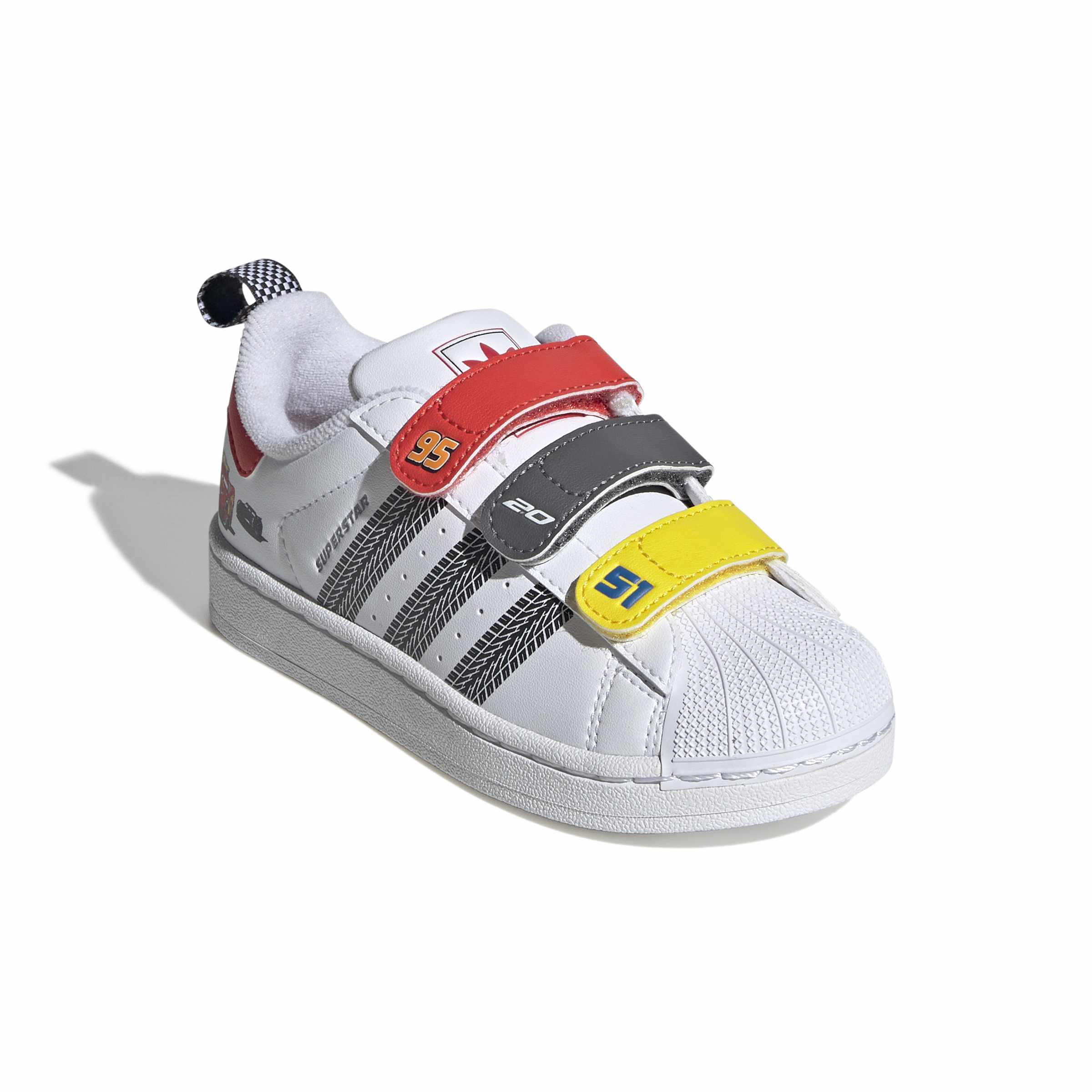 KIDS ADIDAS PIXAR CARS SUPERSTAR II COMFORT CLOSURE C (CLOUD WHITE / BRIGHT RED / SUPPLIER COLOUR)