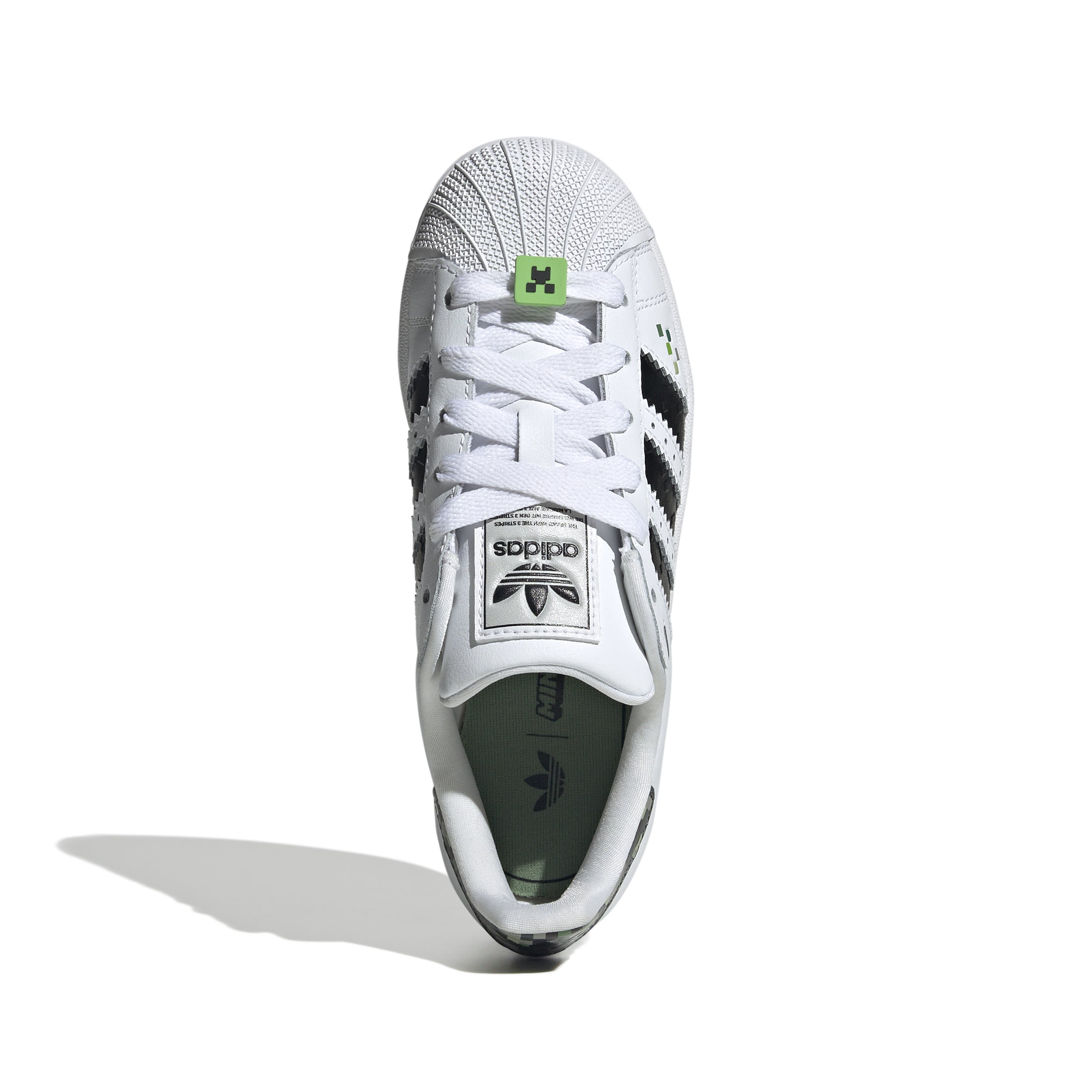 KIDS MINECRAFT X ADIDAS SUPERSTAR CREEPER J (WHITE/BLACK)