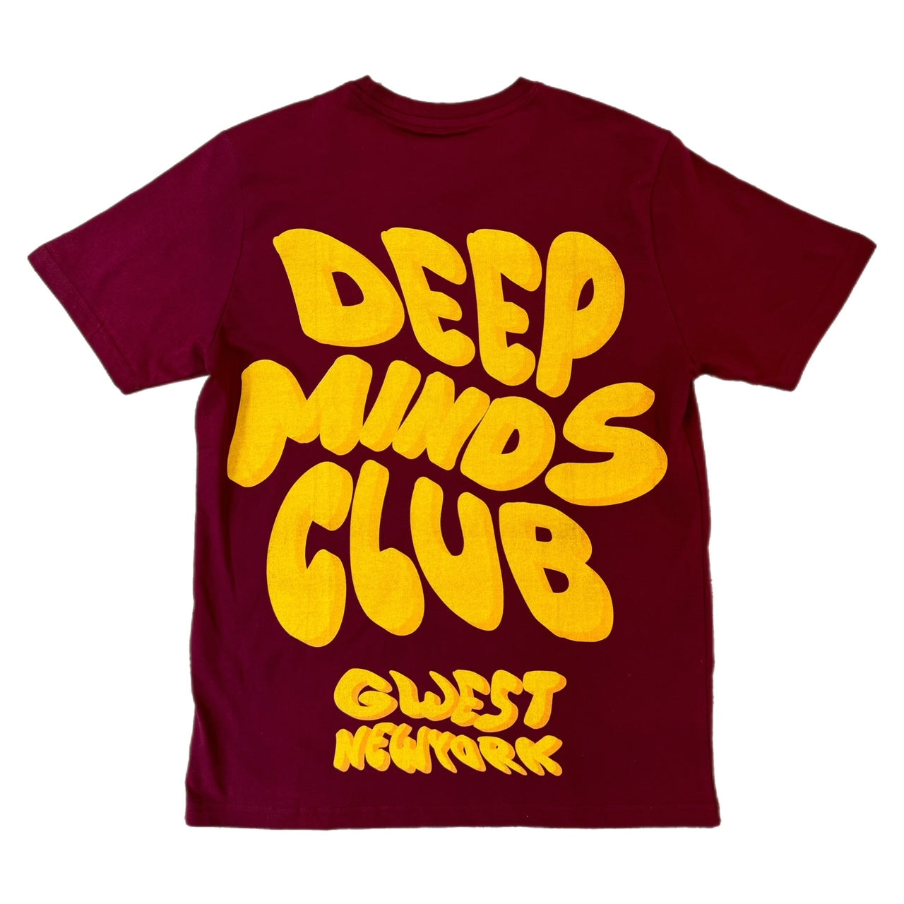 MENS G WEST DEEP MINDS CLUB T-SHIRT (BURGUNDY)