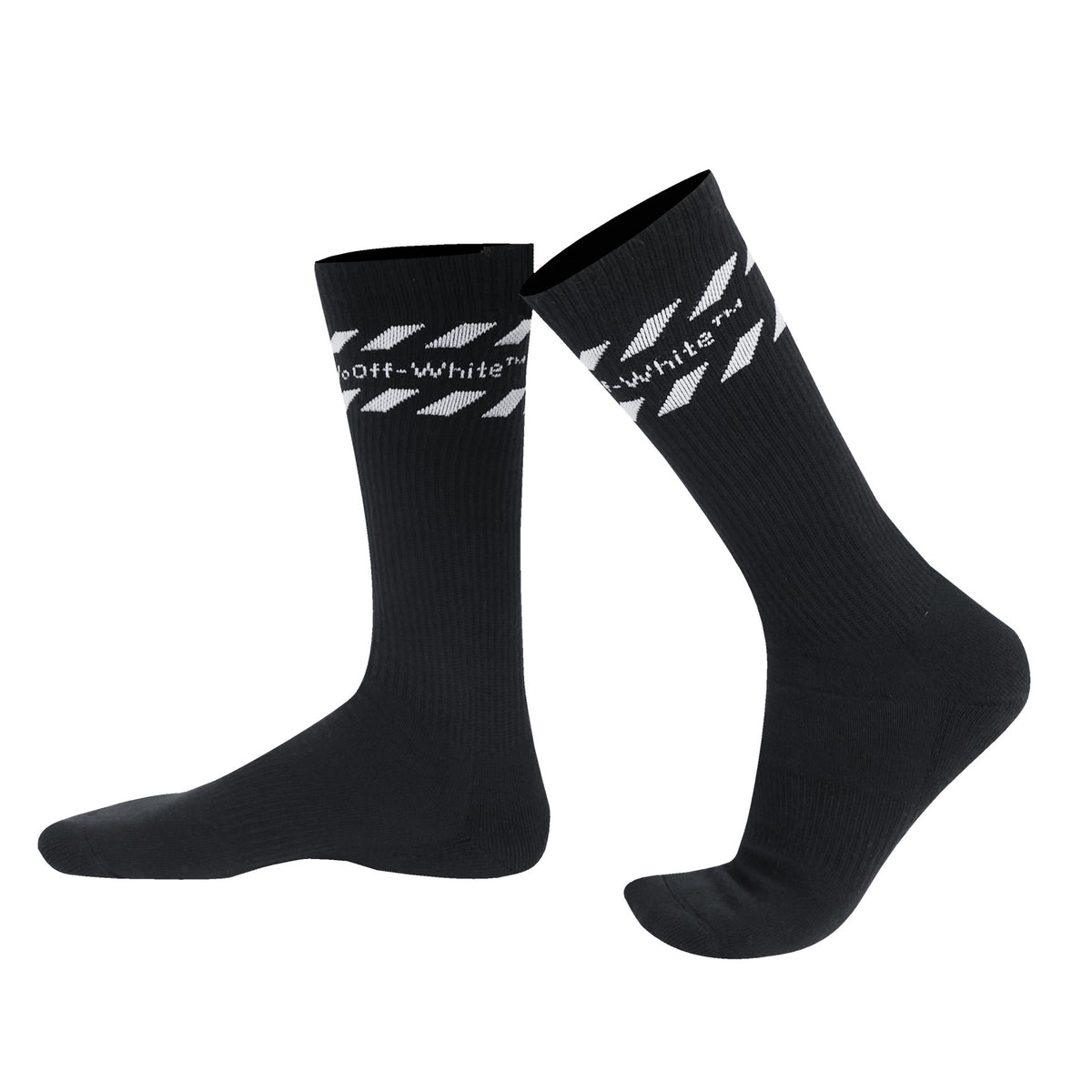L/AB DIAGS STRIPES MID CALF CREW SOCKS - 3PK (BLACK)
