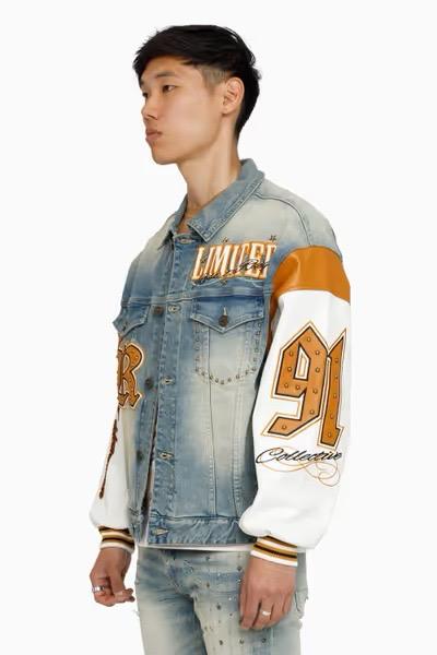 MENS SMOKE RISE RISE TO REIGH TRUCKER JACKET (OWENS BLUE)