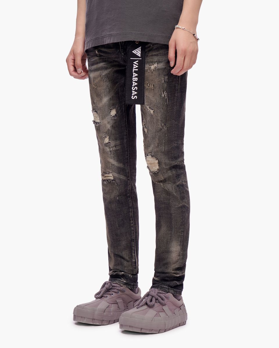 MENS VALABASAS HASTE SKINNY JEAN (BLACK GREY WASH)