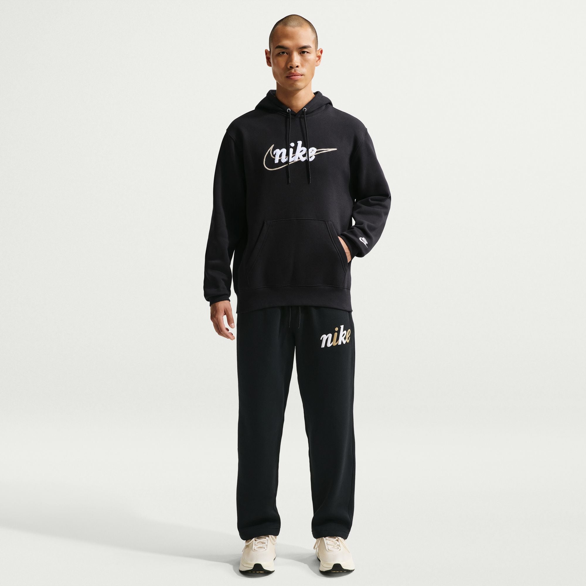 MENS NIKE CLUB BB HOODIE CTB (BLACK/WHITE)
